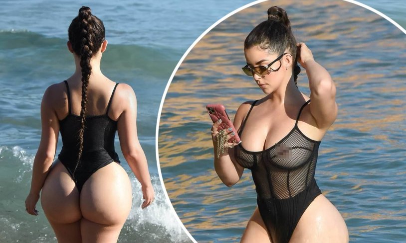 Model Demi Rose in a swimsuit