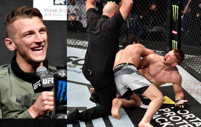 Islam Makhachev Dan Hooker submission hold