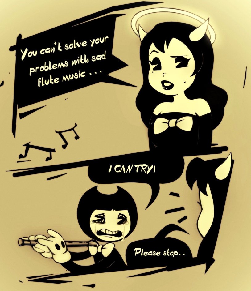 Bendy Demon and Alice