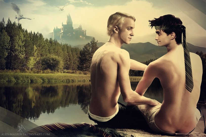 Draco Malfoy and Harry naked
