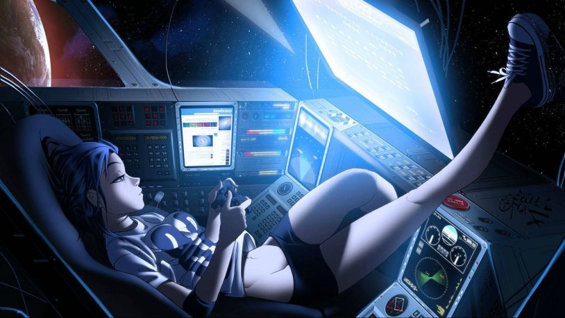 The girl on the spaceship