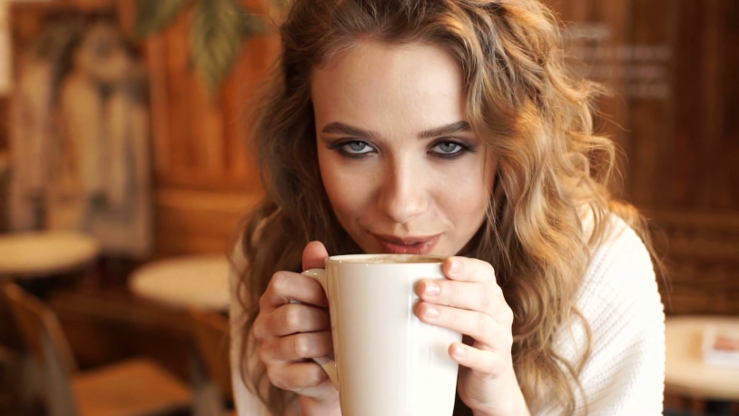 Girl with coffee