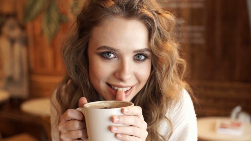 Actresses with coffee