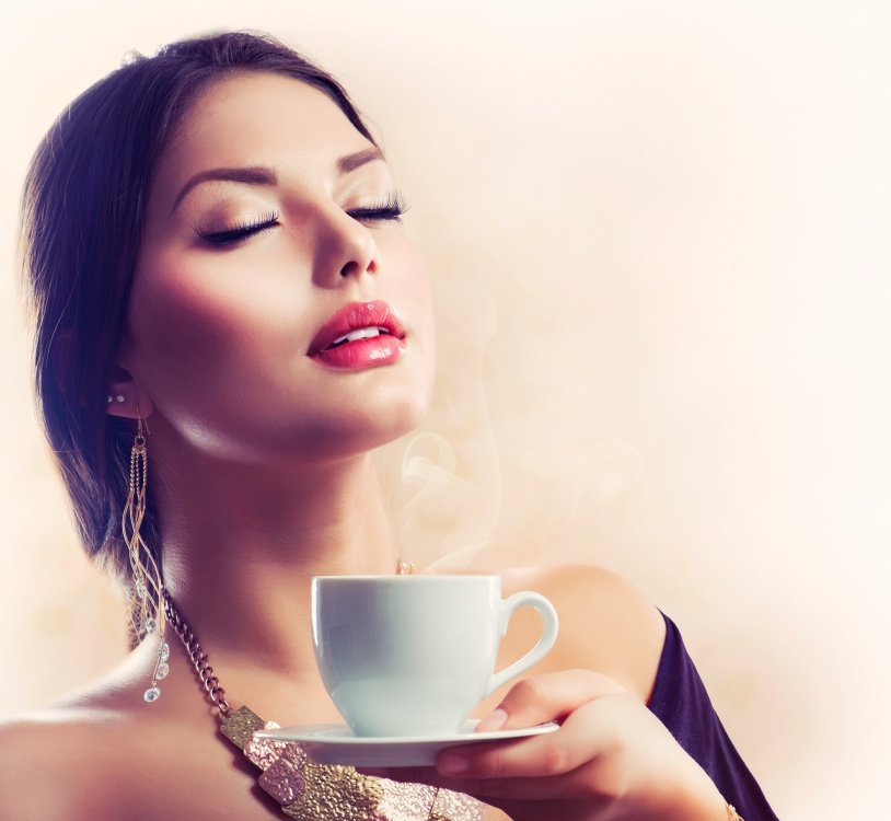 Girl drinking coffee