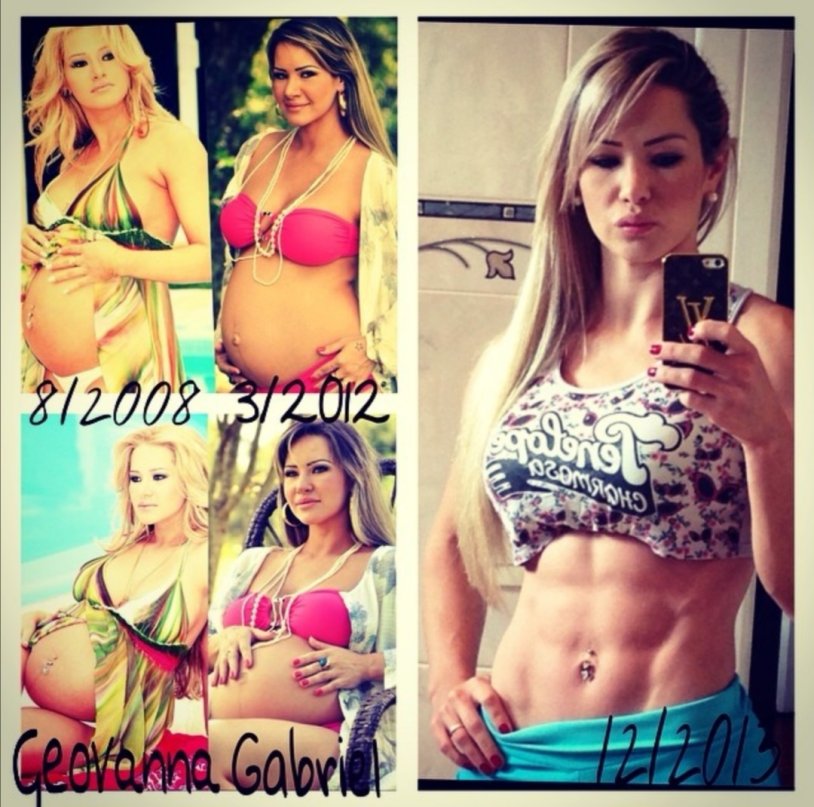 Pregnant girl with a press