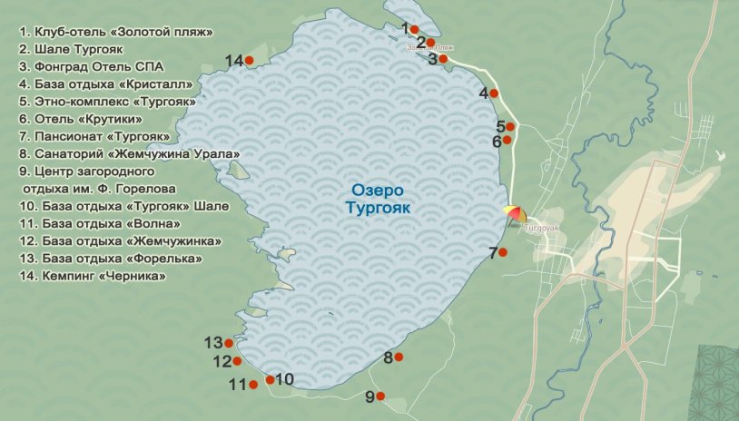 Map of the depths of Lake Turgoyak
