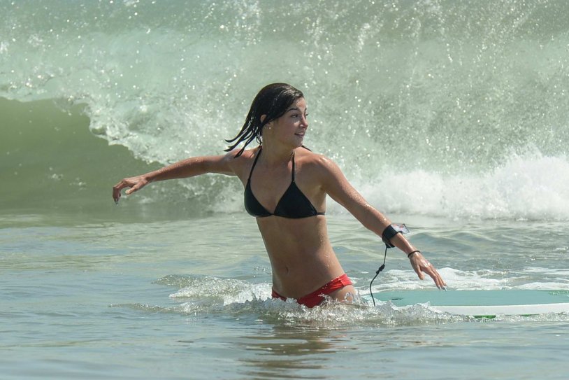 Singer Dixie in a swimsuit