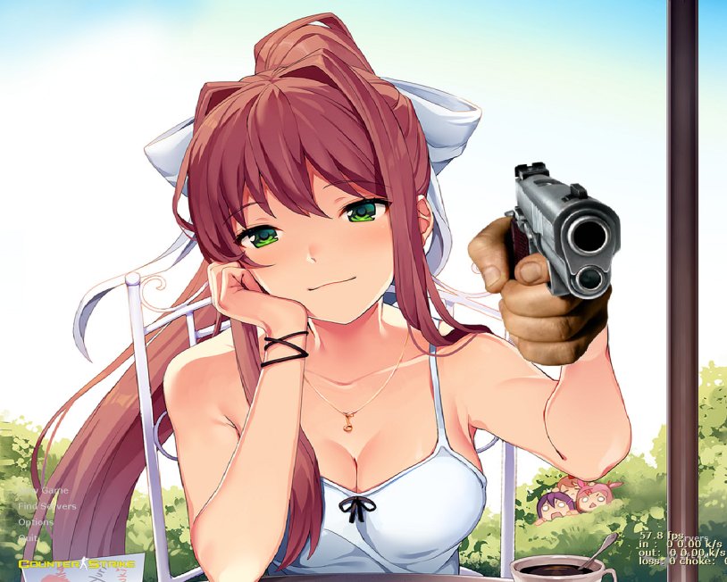 DDLC Monica with pistols