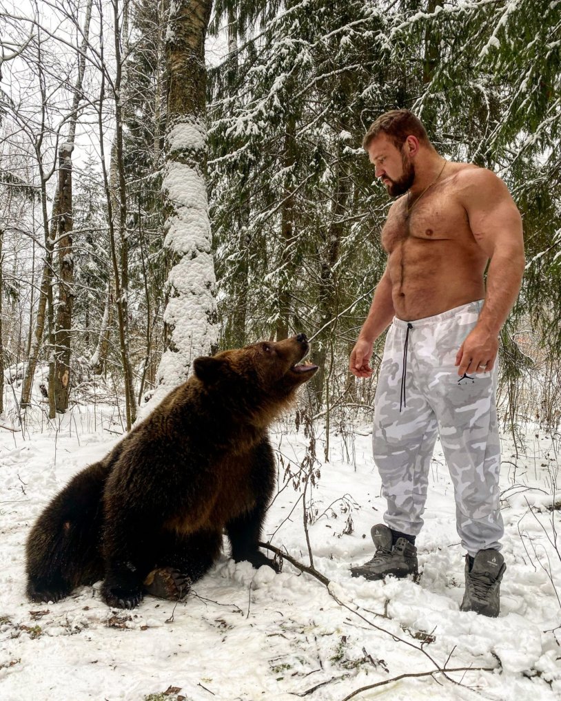 Sarychev with a bear