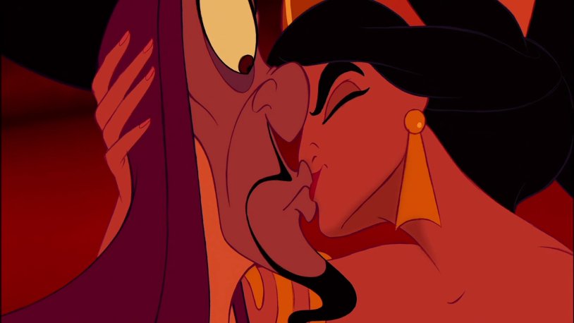 Jasmine and Jafar kiss