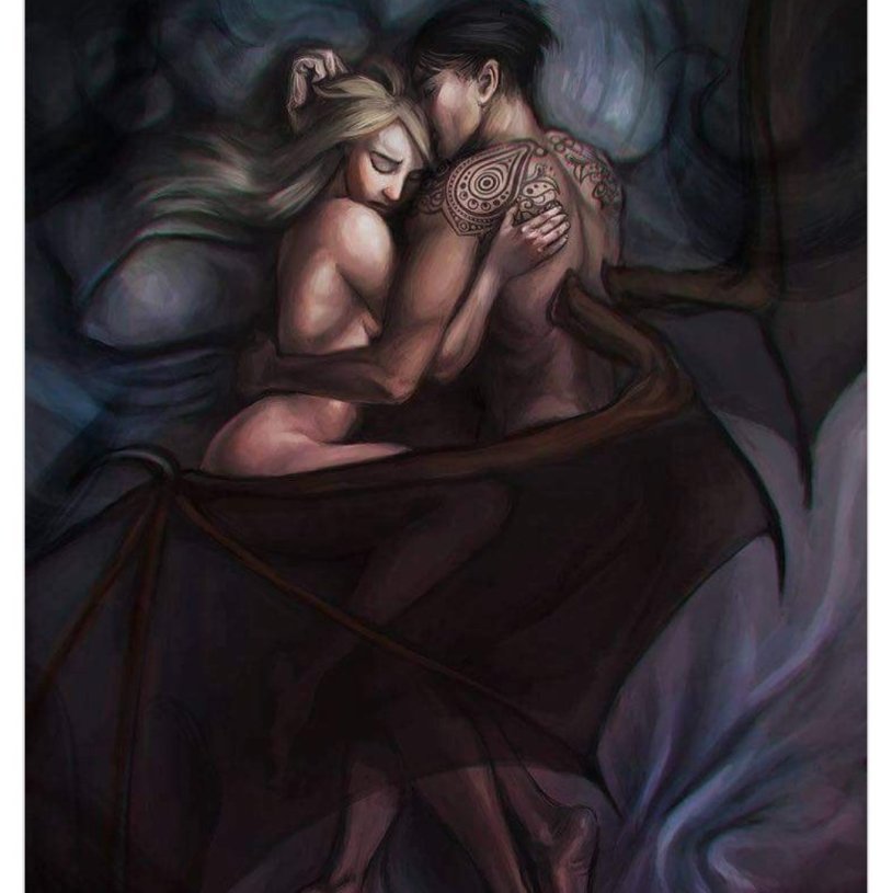 Girl in the arms of a demon