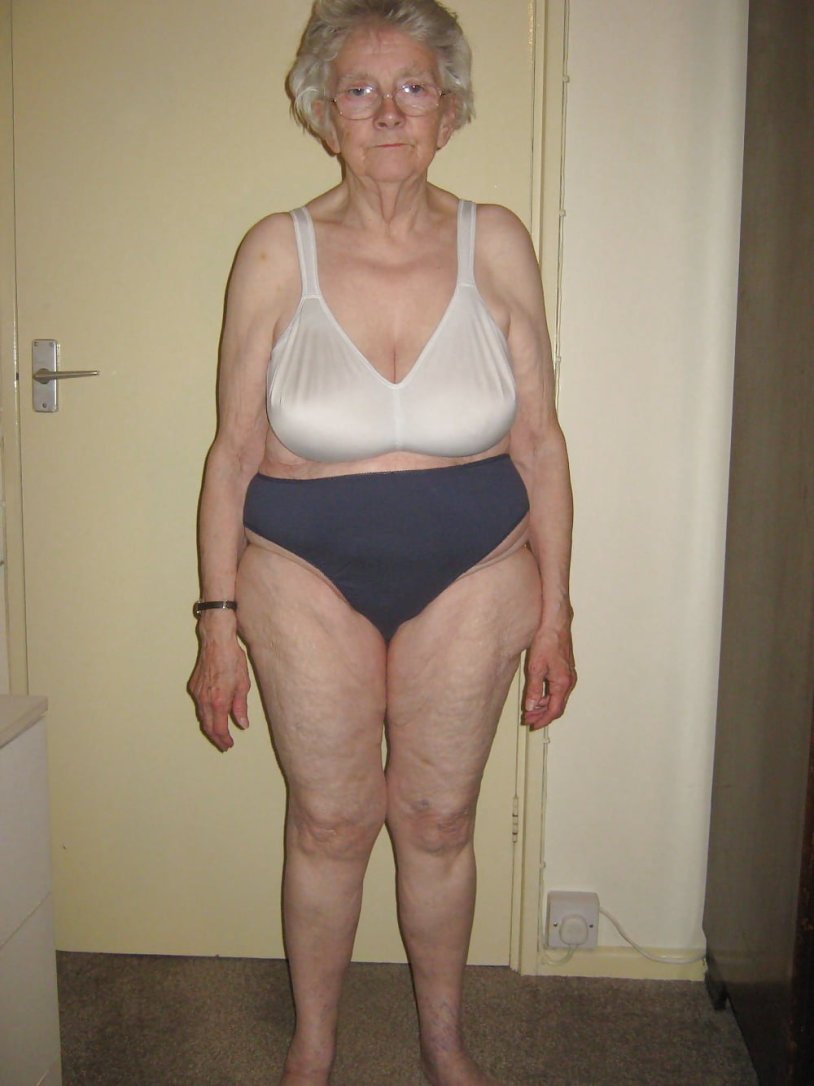 Fat grandma in a swimsuit