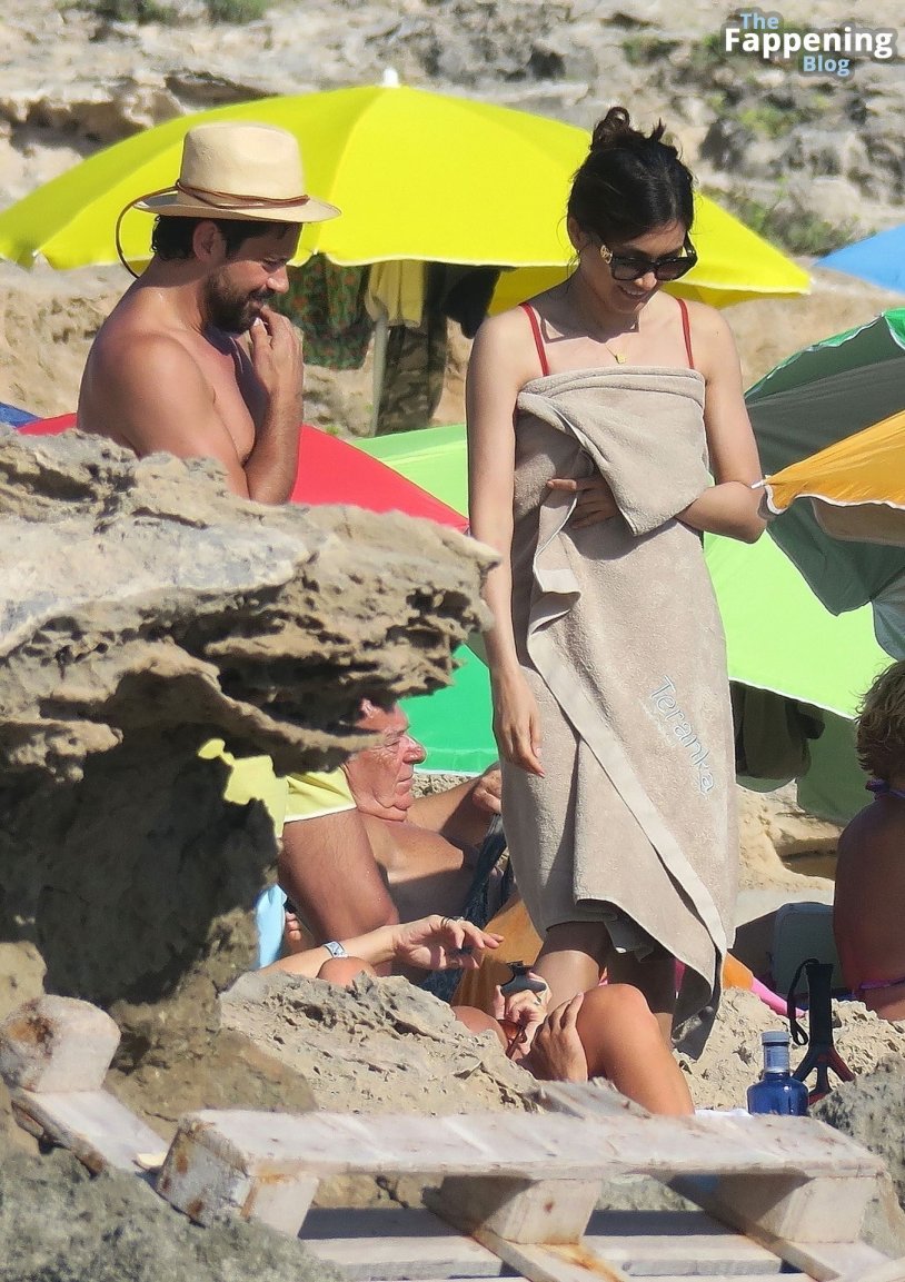 With a wife on the beach