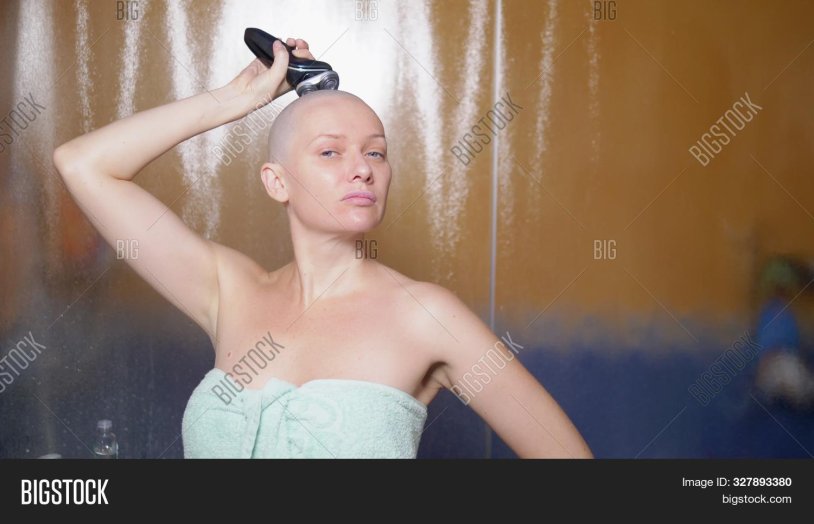 Girl shaves her head baldly