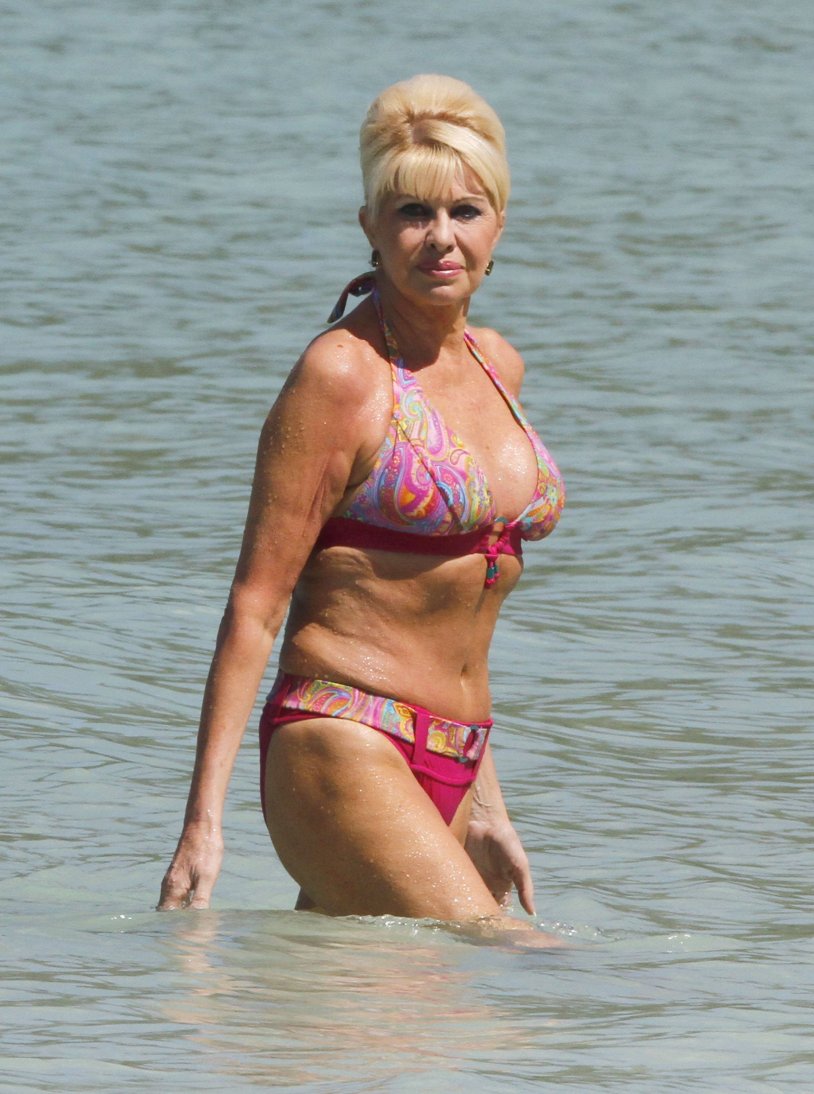 Elderly women in bathing suits