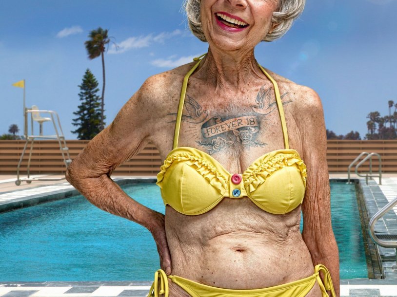 Grandma in a bathing suit