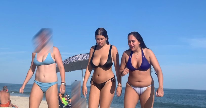 Vera Kirillova tits beach