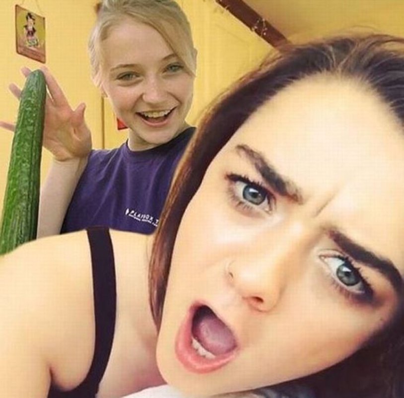 Maisie Williams and Sophie Turner Cucumber