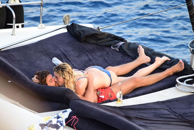 Can Yaman and Diletta Leotta on a yacht