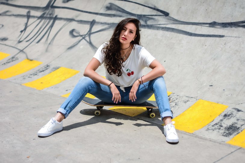 Girl on a skateboard