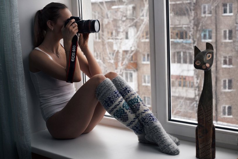 Girl on the windowsill