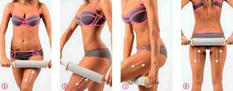 Anti-cellulite massage with rolling pins