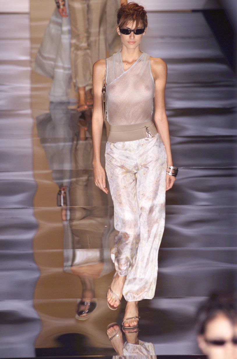 On the podium without clothes