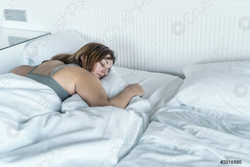 Grandma lies on her stomach