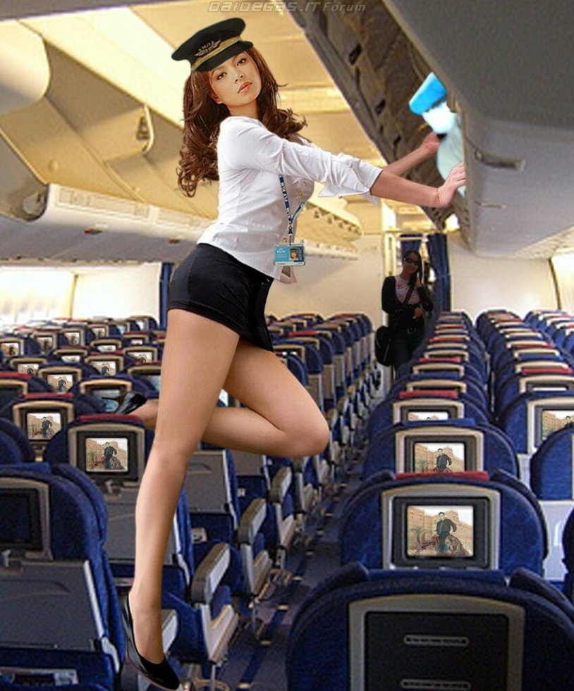 Beautiful girls on the plane