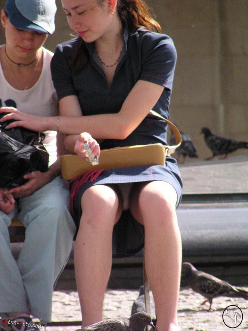Sitting upskirt close up