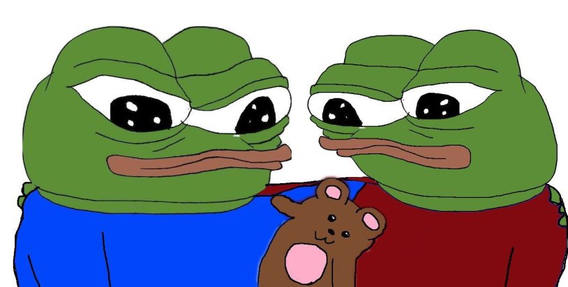 Pepe the frogs hugging