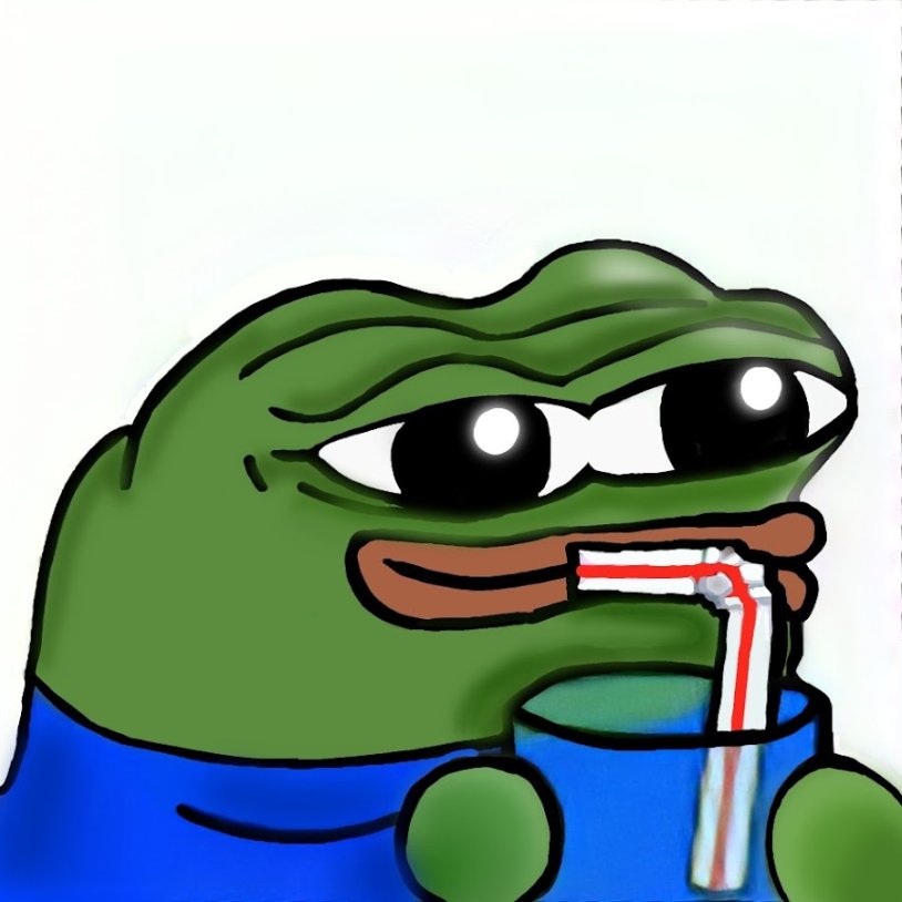 Pepe drinks juice