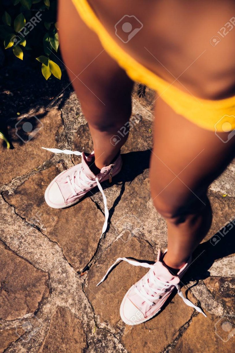 Girl with untied lace