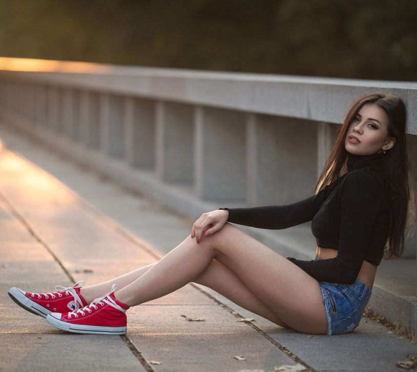 Girl in sneakers