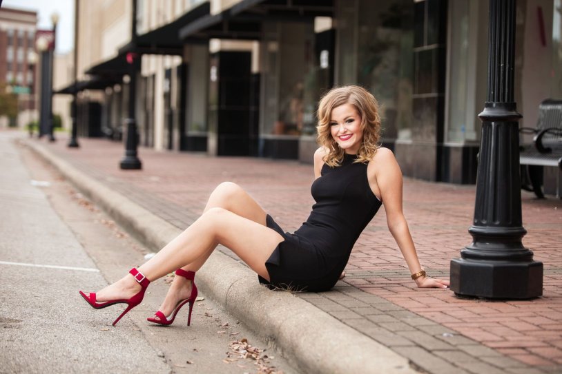 Woman in dress and shoes