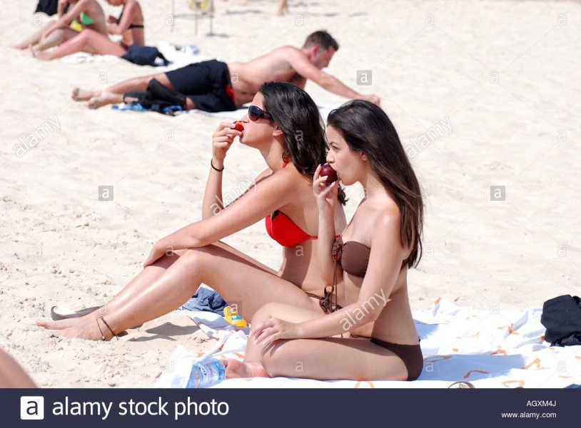 Girls on the beach in Tel Aviv