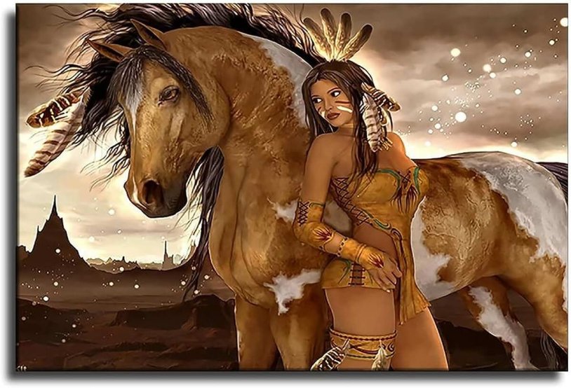 Indian girl on a horse