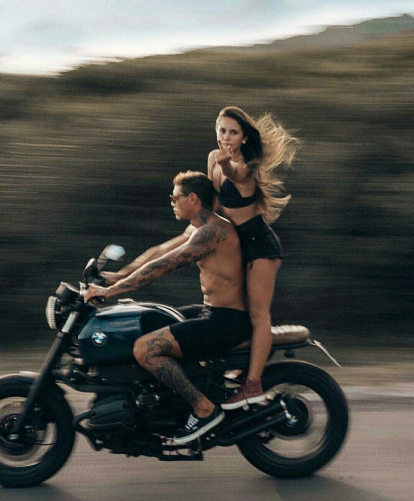Couple on a motorcycle