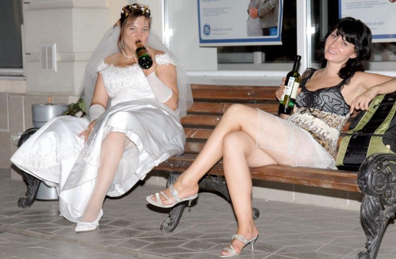 The drunken brides were disgraced