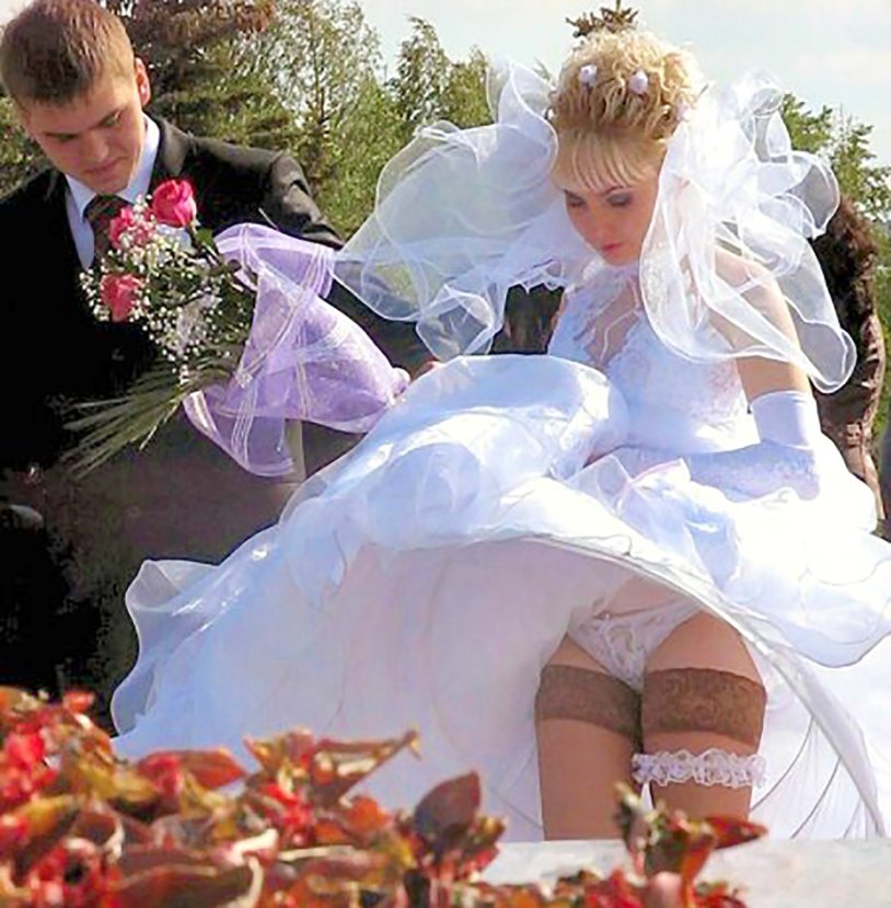 The bride has a dress