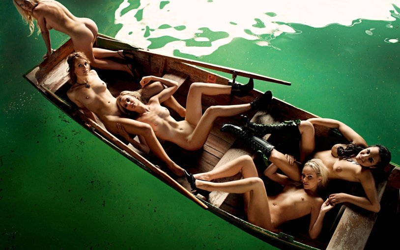 Erotic photo shoot on a boat