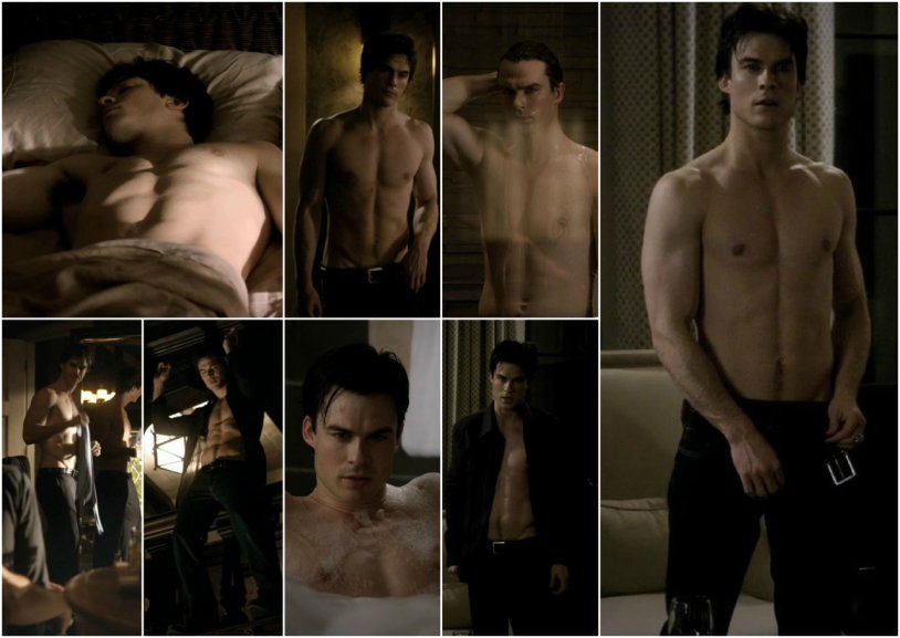 Damon Salvatore vampire diaries naked