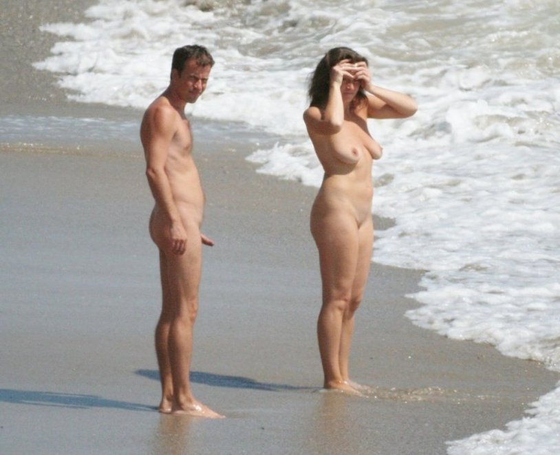 Erection on a nudist beach