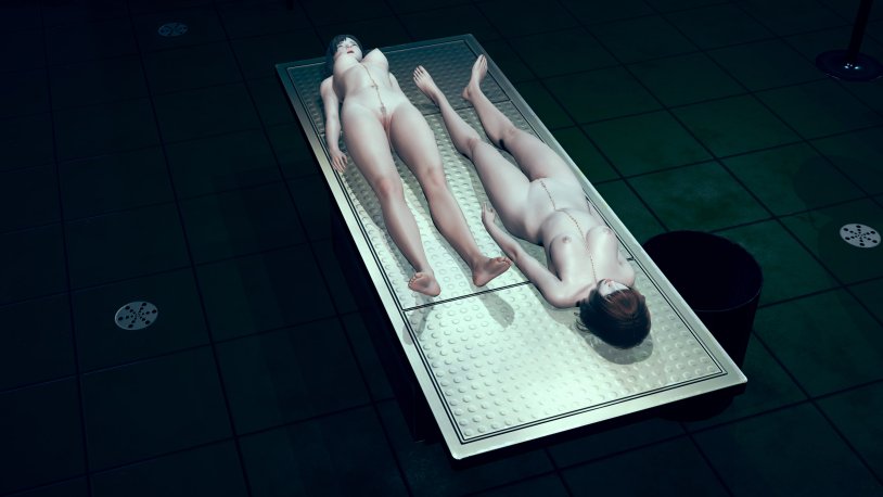 Naked women in the morgue