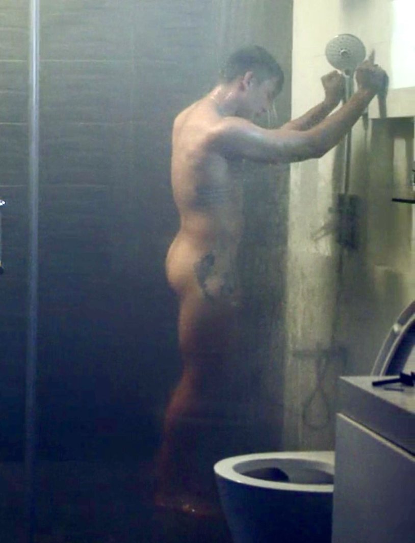 Naked beautiful men in the shower