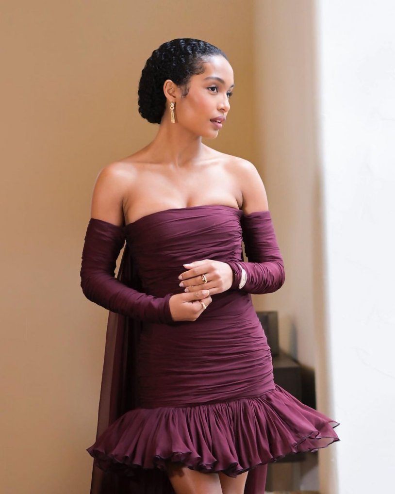 Burgundy dress
