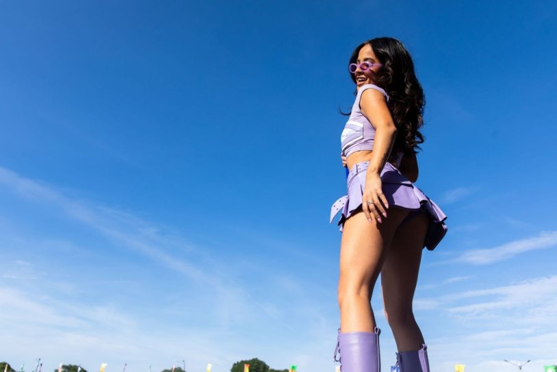 Becky G in a mini skirt