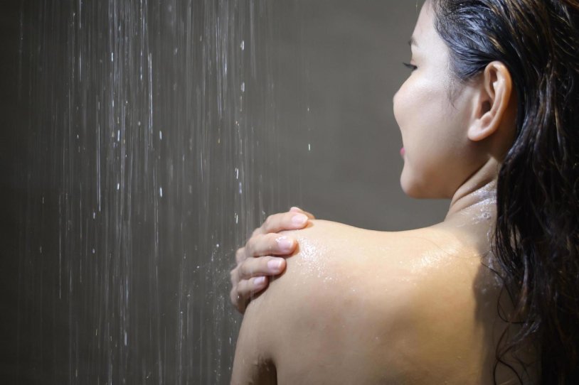 Woman taking shower