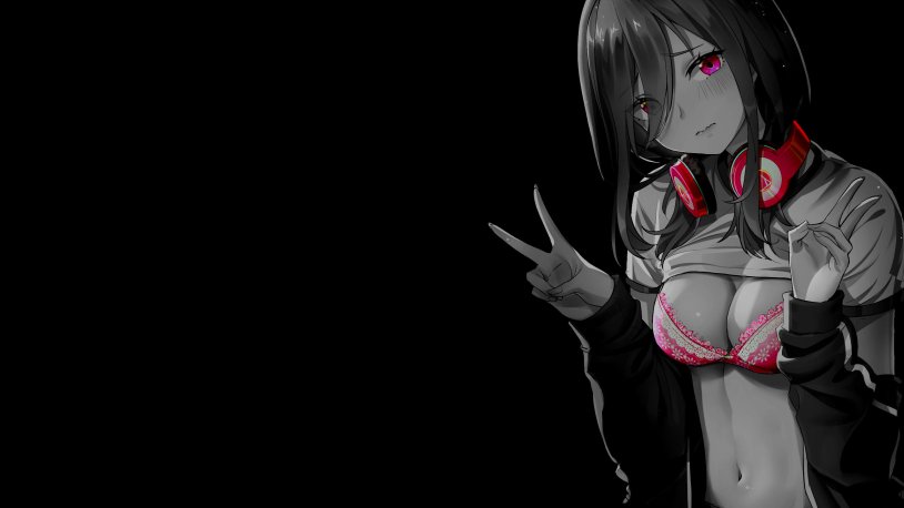 Anime girls on a dark background