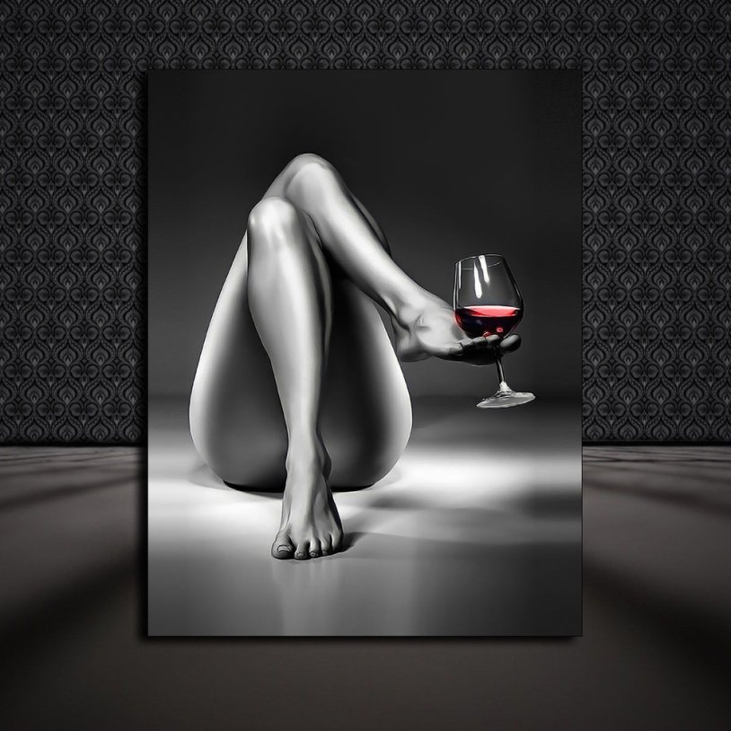 Picture on the numbers glass of wine